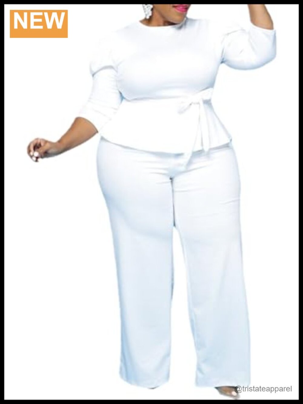 Plus Size 2 Piece Wide Leg Pants Set Long Sleeve Shirt Casual Lounge Set